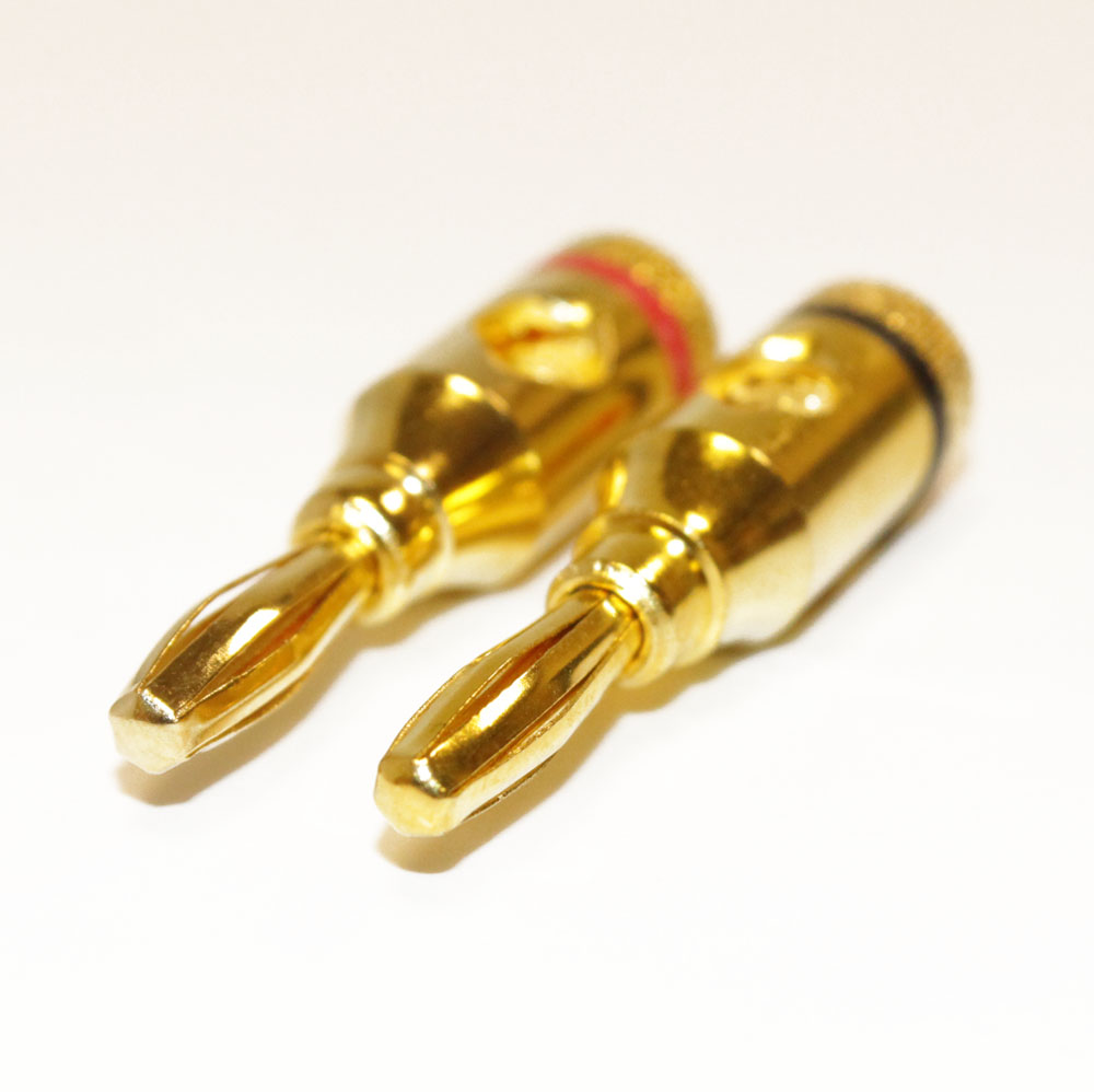 Штекер Banana gold металл с зажимом для провода до 10мм.кв. 1-633g, 1шт